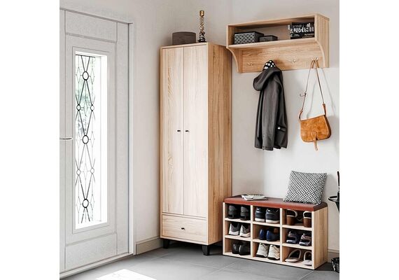 Шафа-пенал для одягу - 17, Колір каркасу: Дуб Сонома - фото 2