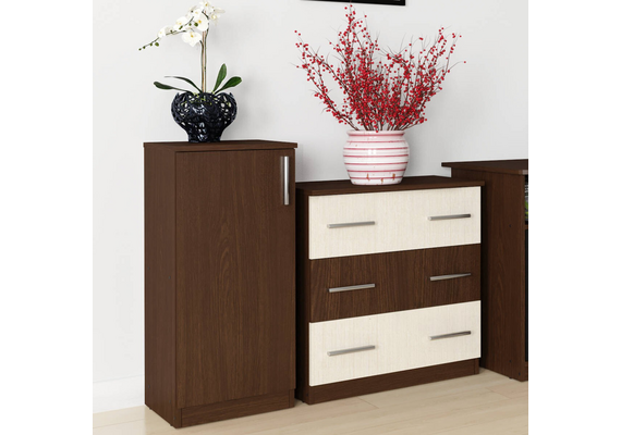 Книжный шкаф-пенал - 18, Цвет каркаса: Яблоня - фото 2