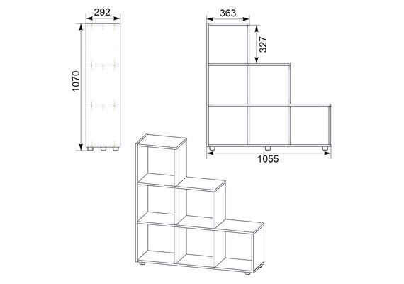 Стеллаж для книг КШ-19, Цвет каркаса: Ольха - фото 3