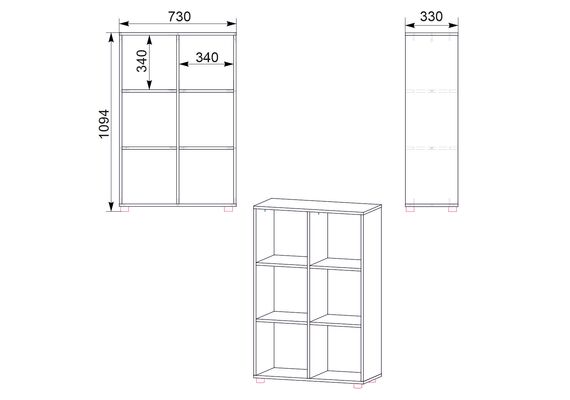 Стеллаж для книг КШ-21, Цвет каркаса: Ателье светлый - фото 3