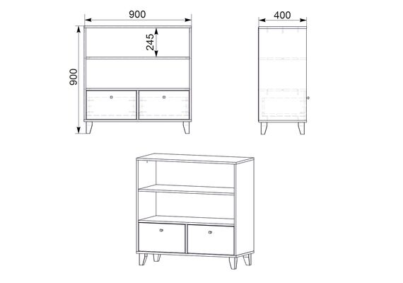 Книжкова шафа - 25, Колір каркасу: Венге - фото 3