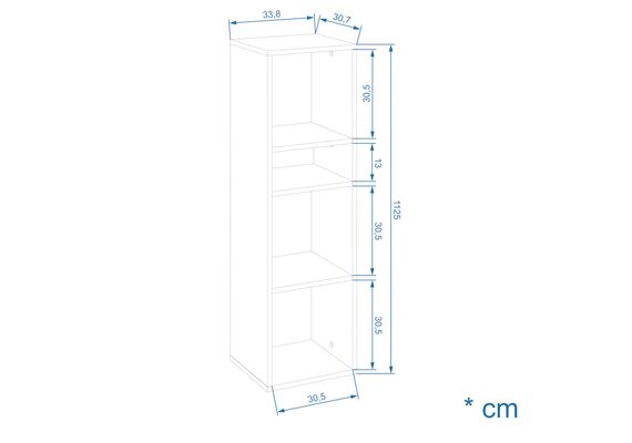 Стеллаж для книг КШ-28, Цвет каркаса: Нимфея Альба - фото 3