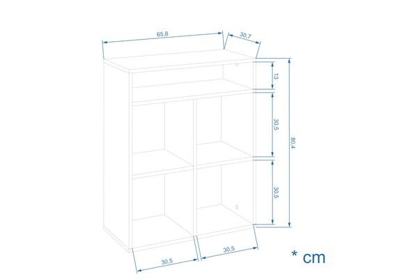 Стелаж для книг КШ-29, Колір каркасу: Ательє світлий - фото 3