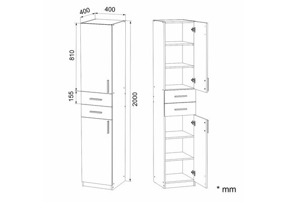 Шкаф-пенал для книг - 3, Цвет каркаса: Ольха - фото 3