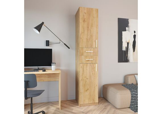 Шкаф-пенал для книг - 3, Цвет каркаса: Дуб Крафт золотой - фото 2