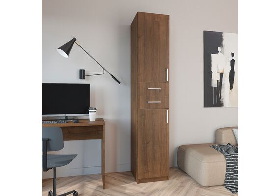 Шкаф-пенал для книг - 3, Цвет каркаса: Орех - фото 2