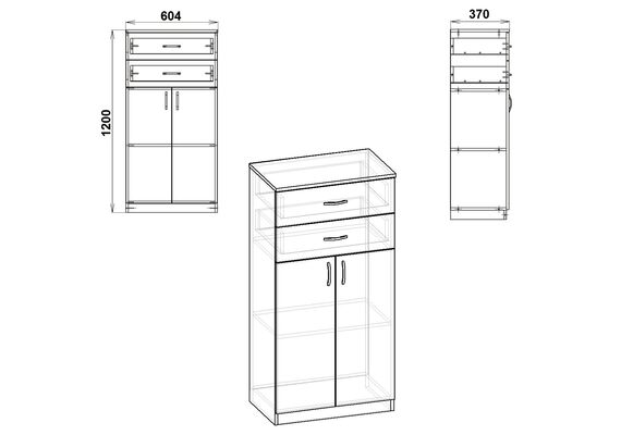 Книжкова шафа - 14, Колір каркасу: Вільха - фото 3