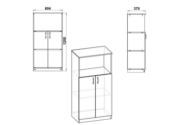 Книжкова шафа - 15, Колір каркасу: Венге - фото 3