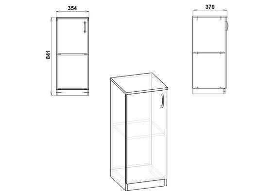 Книжный шкаф-пенал - 18, Цвет каркаса: Дуб Сонома - фото 3