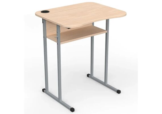 Парта Школьник 5 р. гр. с вырезом под ученика и стаканом, 700x500, цветное ДСП 