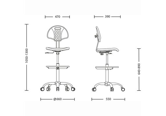 Кресло высокое на винтовой опоре LABORANT GTS ring base CHR61 - фото 4