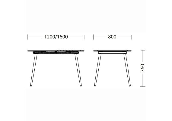 Стіл обідній розсувний CASEY H18 120/160*80 - фото 3
