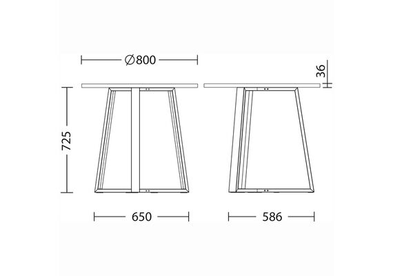 Стіл обідній круглий CALIPSO H36 D80 - фото 3