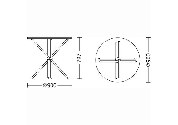 Стіл обідній круглий AQUA H18 D90 - фото 3