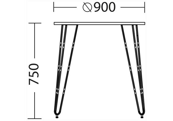 Стол обеденный круглый ALLER H18 D90 - фото 3