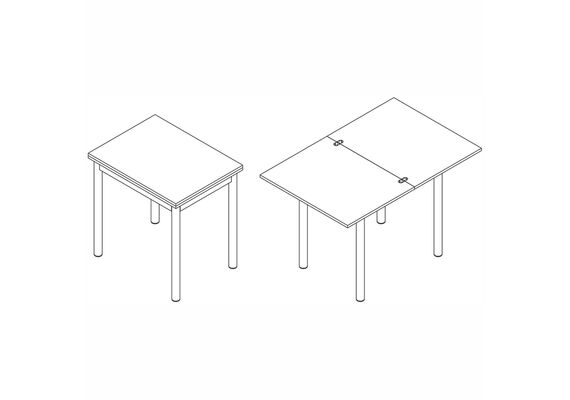 Стол обеденный раскладной KAJA EXT H25 60/120*80 - фото 4