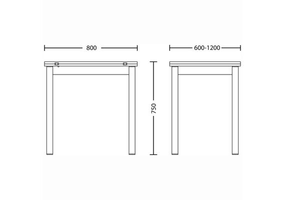 Стіл обідній розкладний KAJA EXT H18 60/120*80 - фото 7