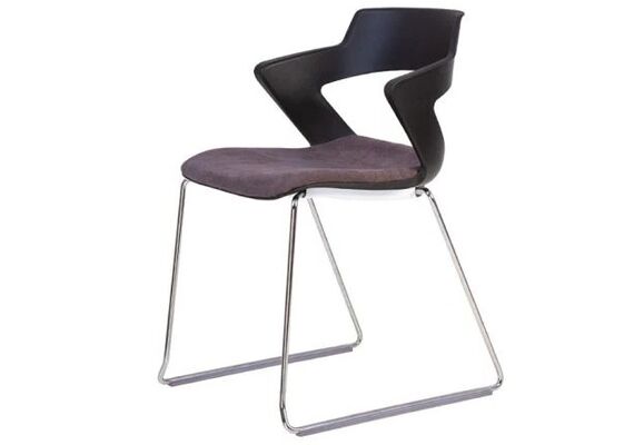 Стілець на полозах ZENITH plast plus combi black CFS 