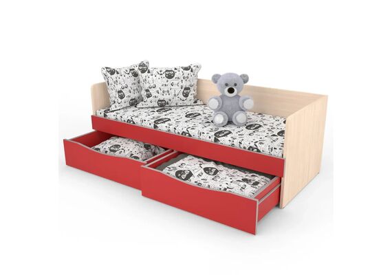 Ліжко дитяче з шухлядами КДО-001Я, Ширина, см: 143,8, Глибина, см: 63,8 