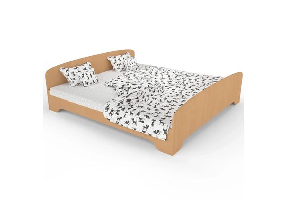 Ліжко двоспальне з ламелями ЛО-2/2000х1800 Бук/Дуб молочний/Дуб сонома трюфель - фото 3