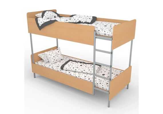 Кровать двухъярусная на металлокаркасе Бук/Дуб молочный, Ширина, см: 195, Глубина, см: 85 - фото 2