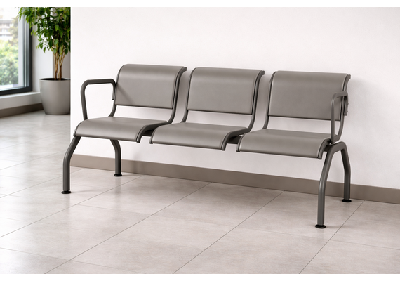 Стільці секційні 3-місні «РИМ 321» з м'якими накладками - фото 4