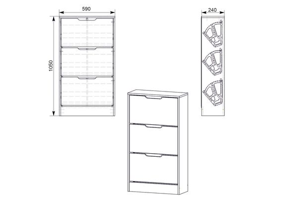 Тумба для взуття вузька ТО-23, Колір: Вільха - фото 3