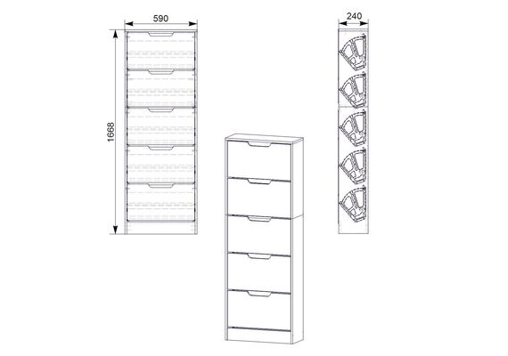 Тумба для взуття вузька ТО-25, Колір: Венге - фото 3