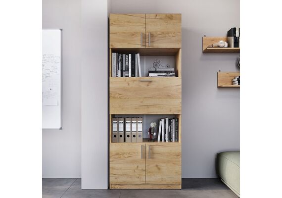 Шкаф с полками и баром - 29, Цвет каркаса: Дуб Крафт золотой - фото 3