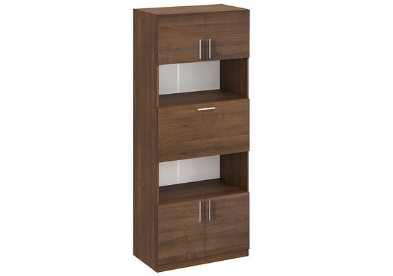 Шафа з полицями та баром - 29, Колір каркасу: Горіх 