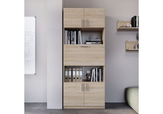 Шафа з полицями та баром - 29, Колір каркасу: Дуб Сонома - фото 3