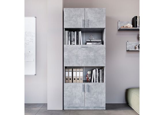 Шафа з полицями та баром - 29, Колір каркасу: Ательє світлий - фото 3