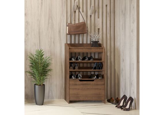 Відкрита стійка для взуття з тумбою ТО-14, Колір: Горіх - фото 2