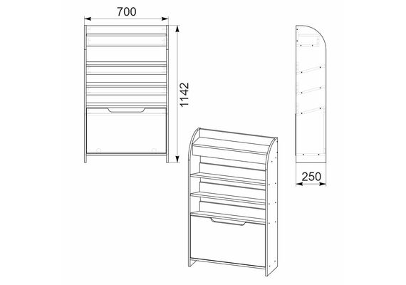 Відкрита стійка для взуття з тумбою ТО-14, Колір: Бук - фото 3