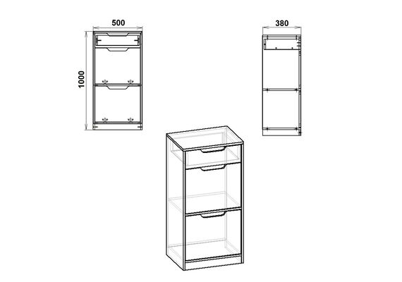 Тумба для взуття закрита ТО-11, Колір: Горіх - фото 3