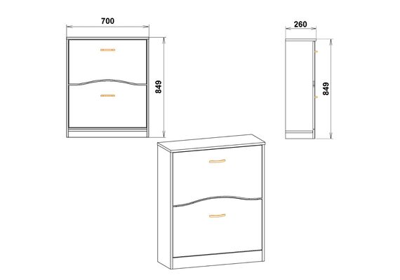 Тумба для взуття закрита ТО-2, Колір: Вільха - фото 3