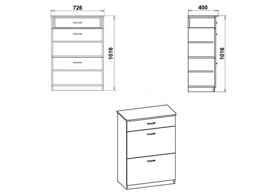Тумба для обуви вертикальная закрытая ТО-3А, Цвет: Яблоня - фото 3