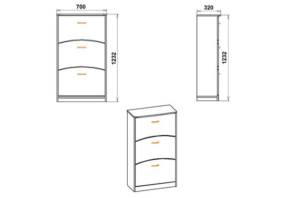 Тумба для обуви вертикальная закрытая ТО-3Б, Цвет: Ателье светлый - фото 4