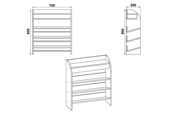 Відкрита стійка для взуття ТО-9, Колір: Дуб сонома - фото 4