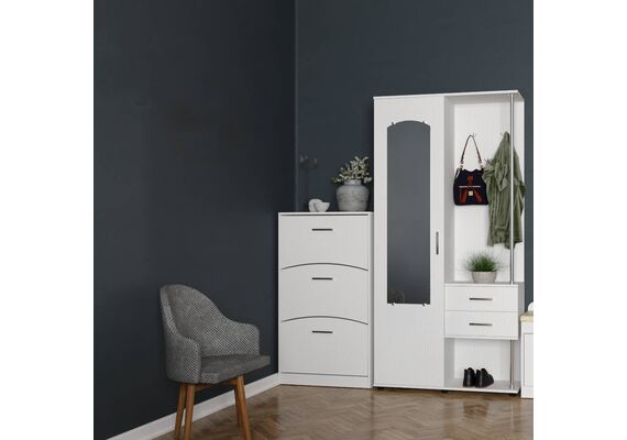 Тумба для обуви вертикальная закрытая ТО-3Б, Цвет: Ателье светлый - фото 3