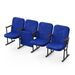Крісло Темпо (4 секції, синій колір), Стійка: 115 (з кріпленням до підлоги), Фальшпанель на бічних стійках: Немає 