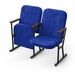 Крісло Темпо (2 секції, синій колір), Стійка: 115 (з кріпленням до підлоги), Фальшпанель на бічних стійках: Немає 