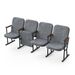 Крісло Темпо (4 секції, сірий колір), Стійка: 115 (з кріпленням до підлоги), Фальшпанель на бічних стійках: Немає 