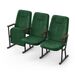 Крісло Акорд (3 секції, зелений колір), Стійка: 115 (з кріпленням до підлоги), Фальшпанель на бічних стійках: Немає 