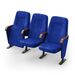 Кресло Браво (3 секции, синий цвет), Стойка: 104 (с креплением к полу) 