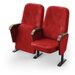 Кресло Дуэт (2 секции, красный цвет), Стойка: 109 (с креплением к полу) 
