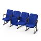 Крісло Темпо (4 секції, синій колір), Стійка: 115 (з кріпленням до підлоги), Фальшпанель на бічних стійках: Немає 