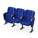 Крісло Алегро (3 секції, синій колір), Стійка: 106 (з кріпленням до підлоги), Фальшпанель на бічних стійках: Є 