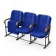Крісло Алегро (3 секції, синій колір), Стійка: 306 (без кріплення до підлоги), Фальшпанель на бічних стійках: Немає 