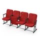 Крісло Темпо (4 секції, червоний колір), Стійка: 318 (без кріплення до підлоги), Фальшпанель на бічних стійках: Немає 